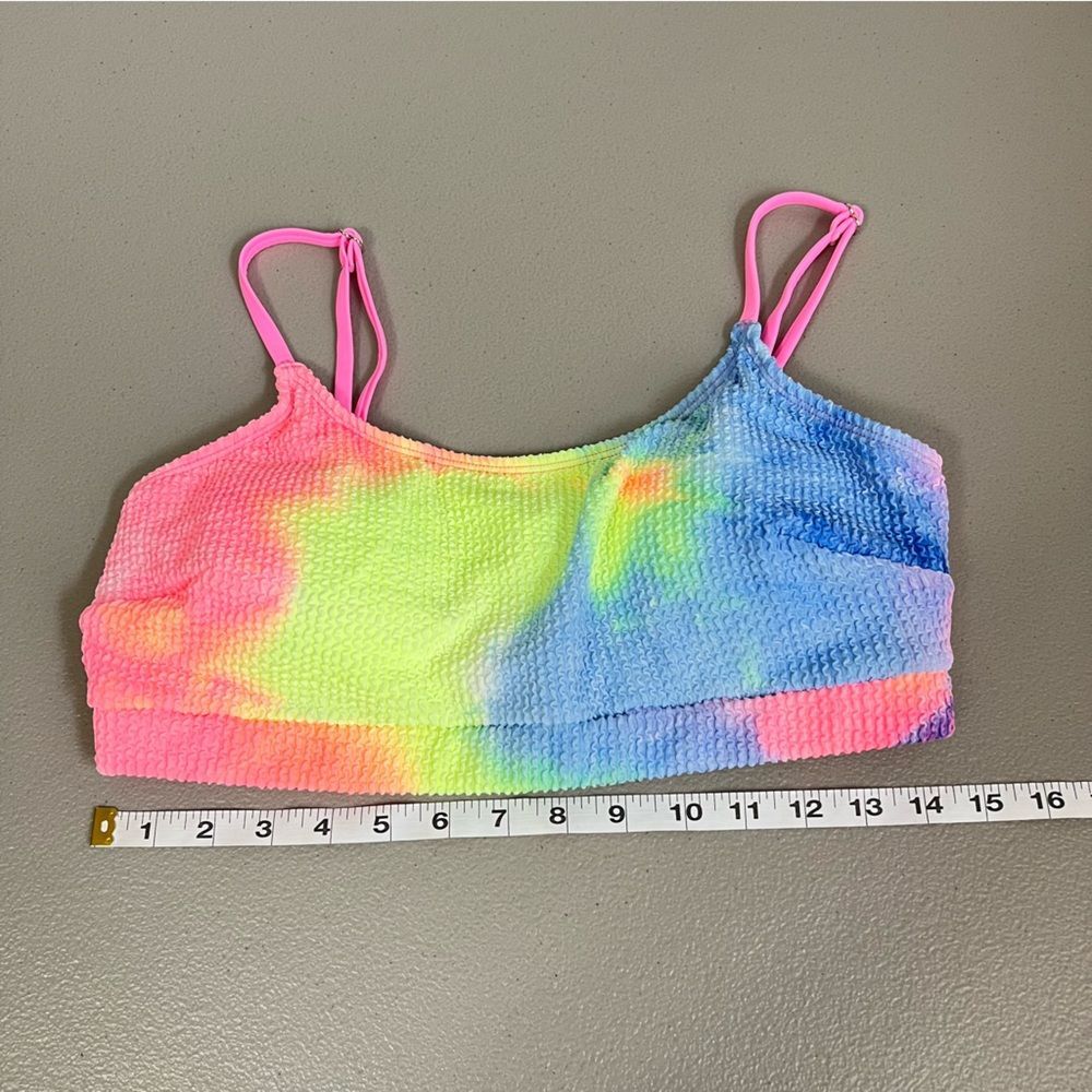 Cupshe Tie Dye Textured Scoop Neck High Waisted Bikini NWT Size Large Pastel - Picture 8 of 10